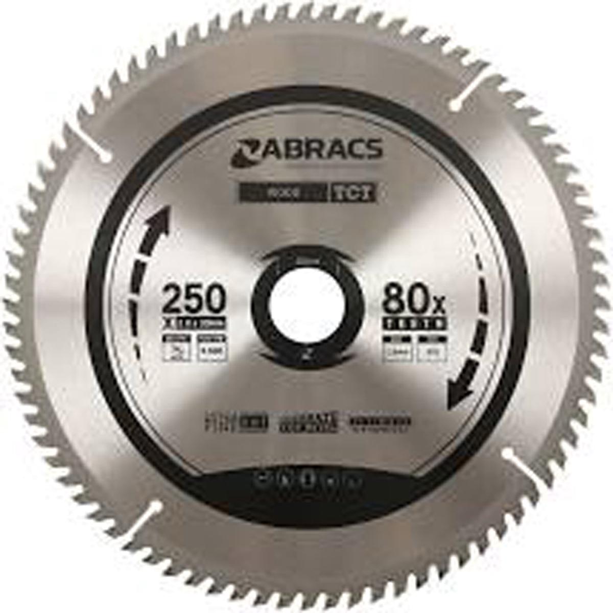 Abracs TCT Blade 250mm X 30mm X 80 Tooth Wood
