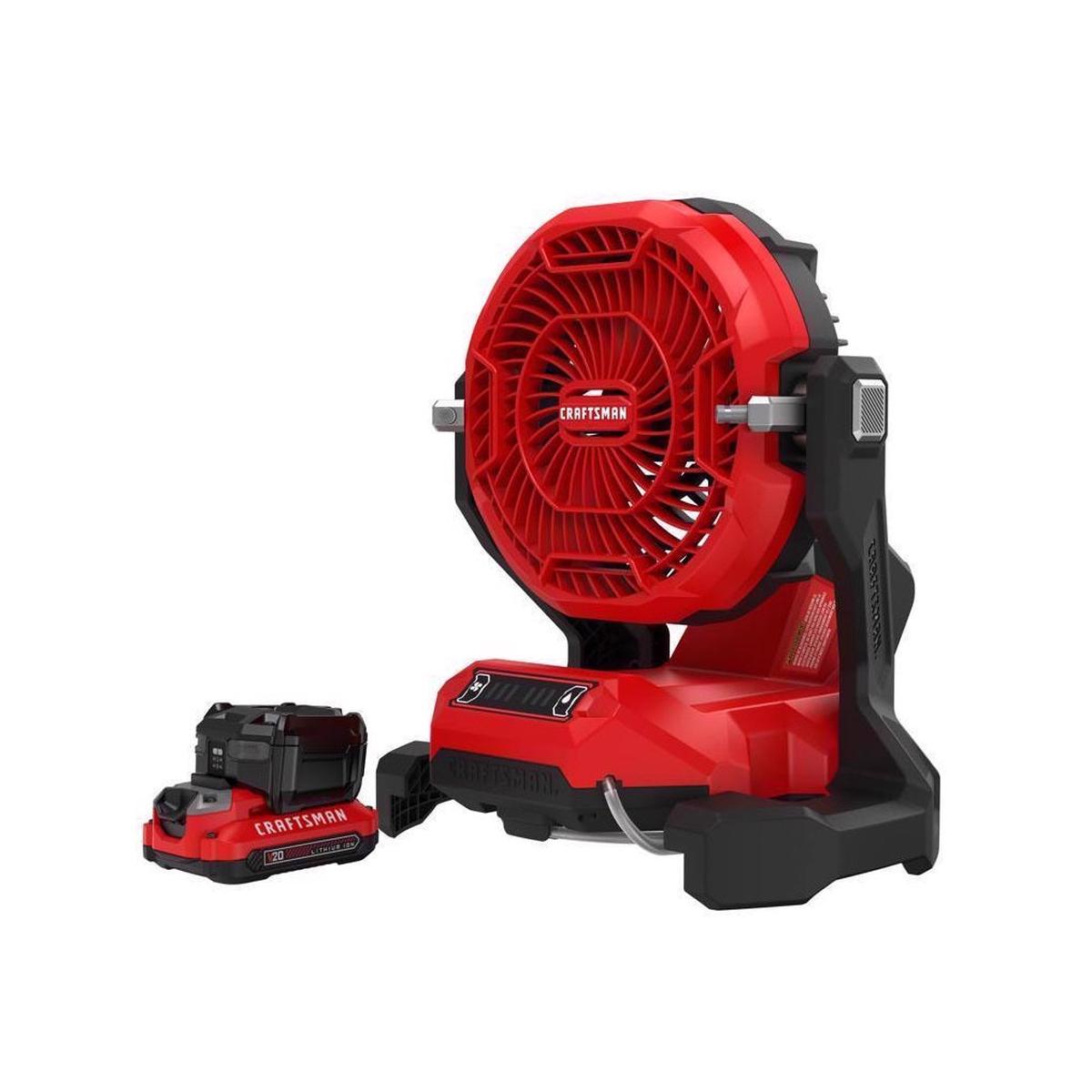 Craftsman CMCE003C1 V20 3 Speed Misting Fan BlackRed