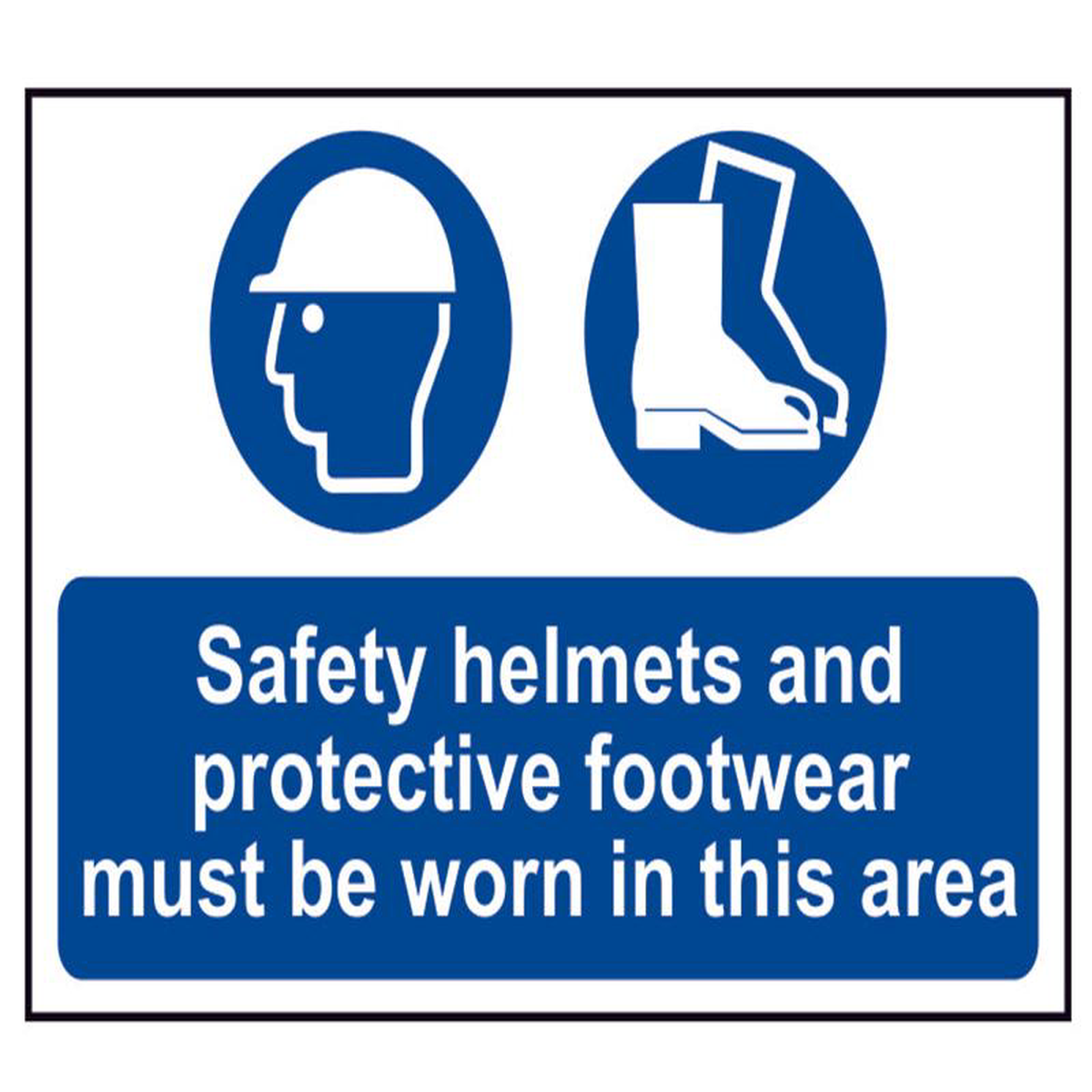 Safety Helmets 038 Footwear To Be Worn 8211 PVC Sign 600 x 400mm