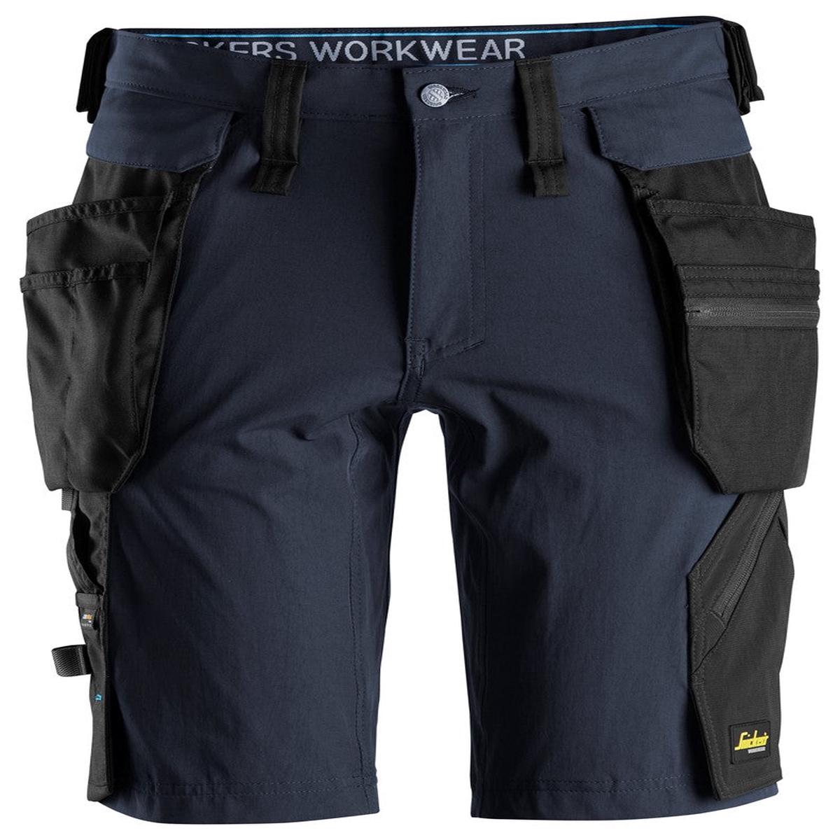 Snickers Navy Lite Work Shorts Detachable Holster Pockets (6108)