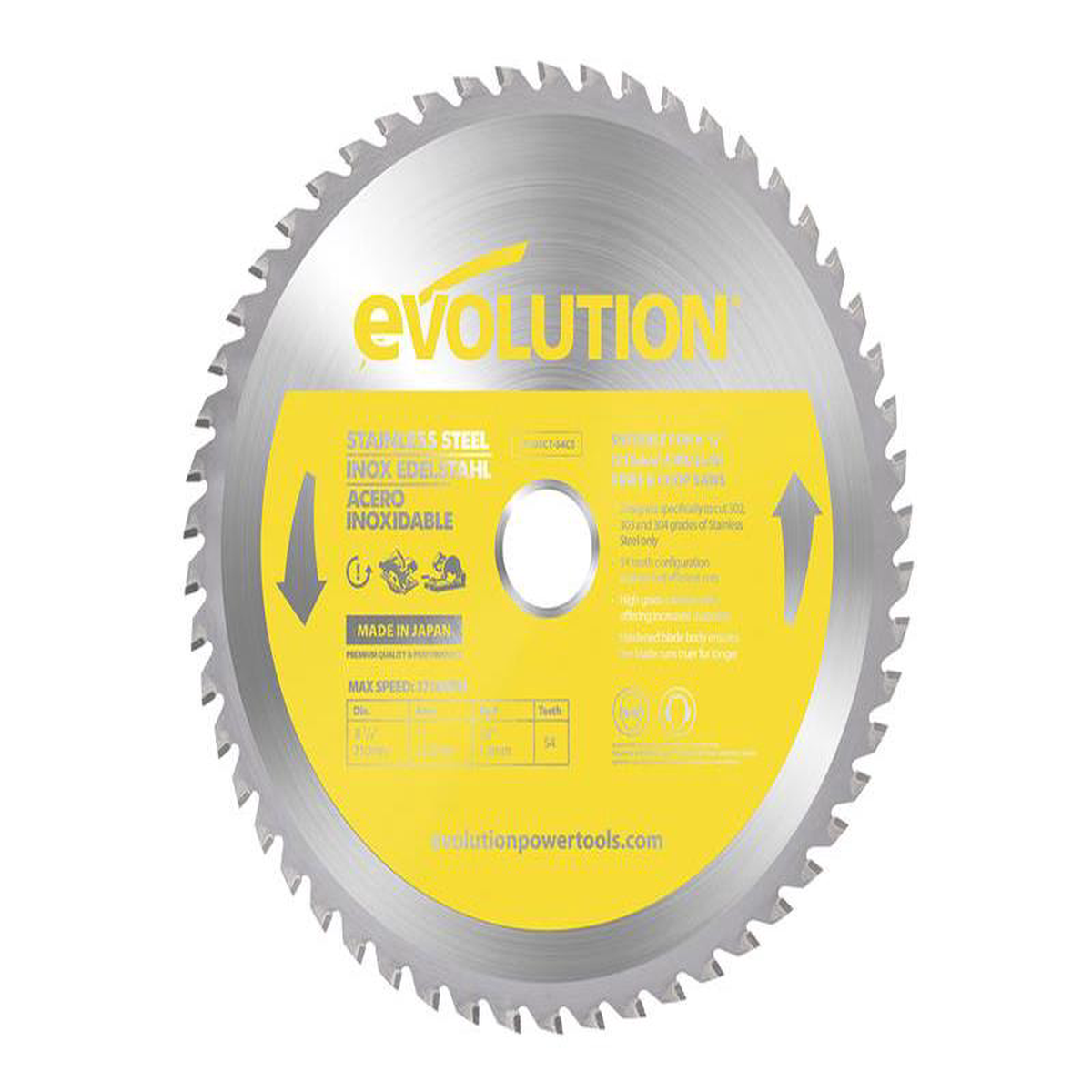 Stainless Steel Cutting Circular Saw Blade 210 x 254mm x 54T