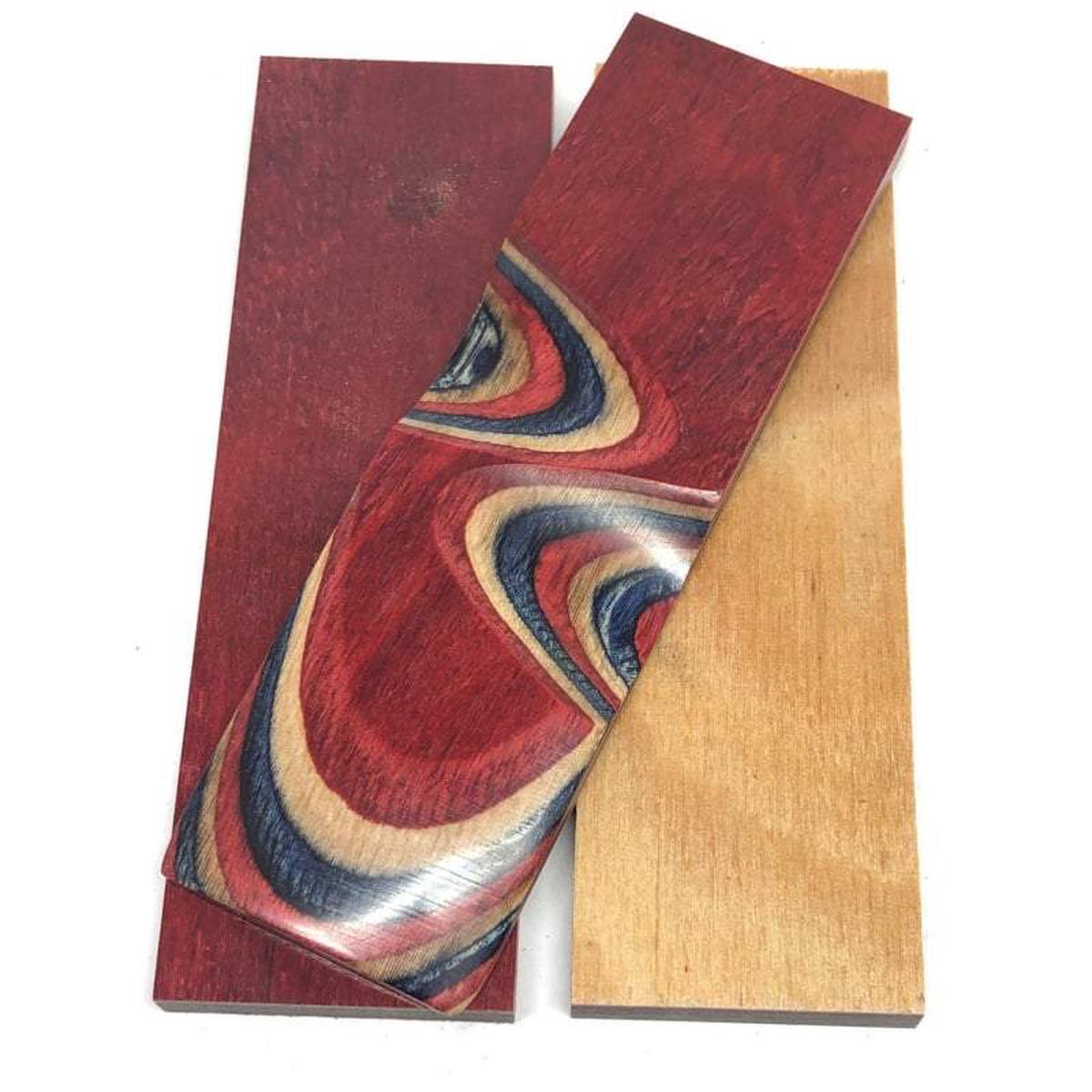 DymaLux AMERICANA Laminated Wood Knife Handle Scales- 38 x 15 x 5
