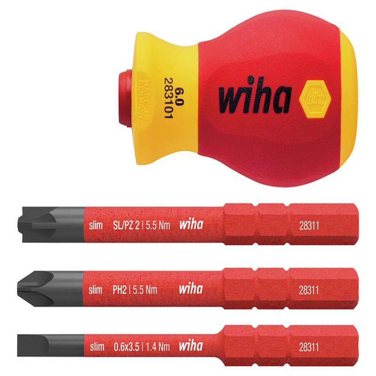 SoftFinish electric slimVario Stubby Screwdriver Set 4 Piece