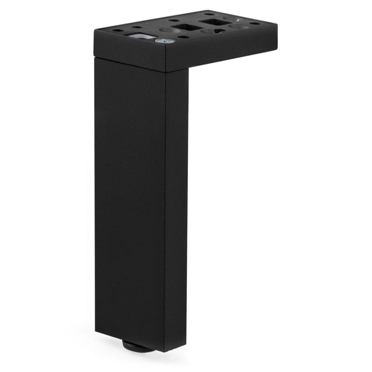 9-2732 (250 mm) Adjustable Contemporary Versatile T or L Shaped Furniture Leg Matte Black