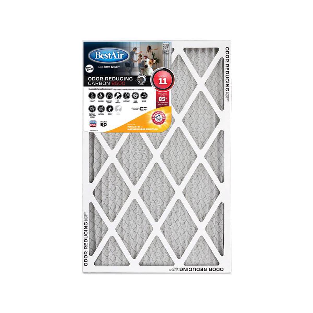 BestAir 20 in W X 20 in H X 1 in D Carbon 11 MERV Pleated Air Filter 1 pk