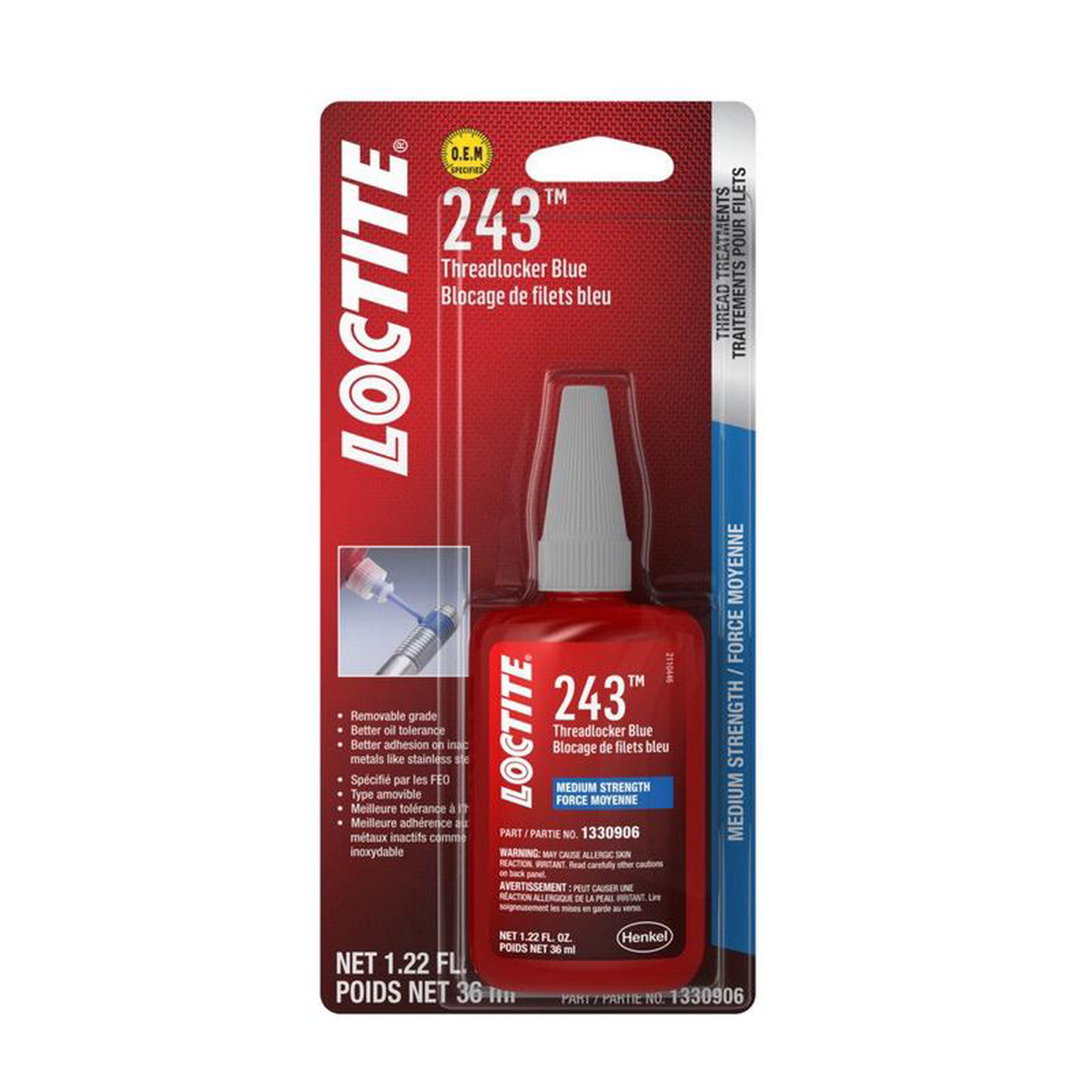 AGCO Loctite Threadlocker 243 36 mL Bottle 8211 ACP0039870