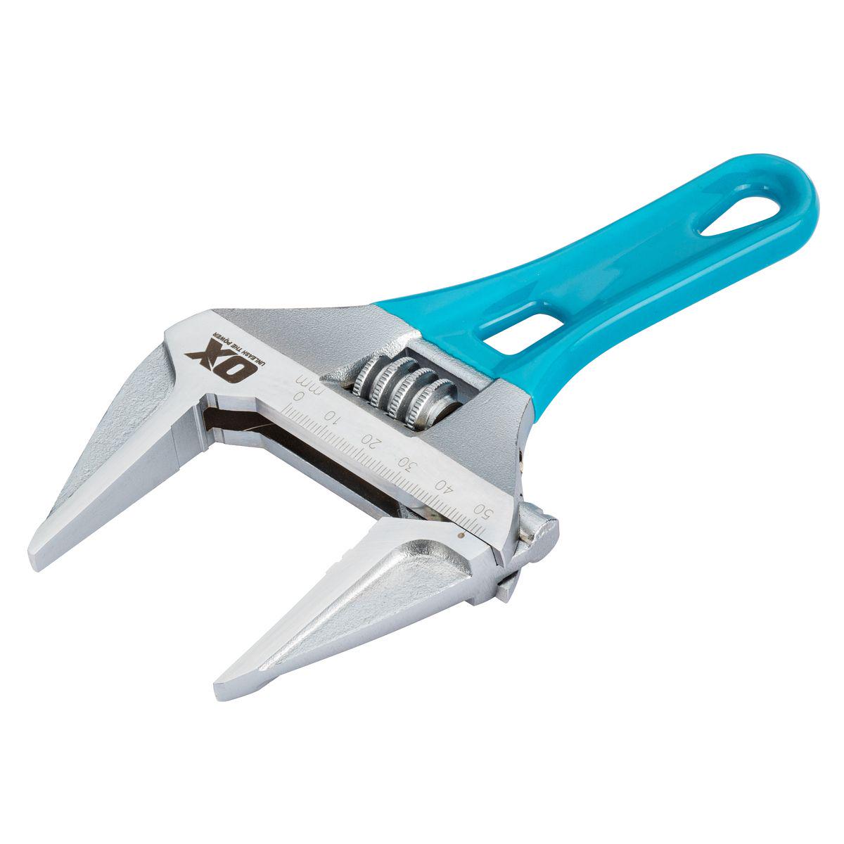 OX Pro Series Adjustable Stubby Wrench (Extra Wide Jaw) - 180mm 7in