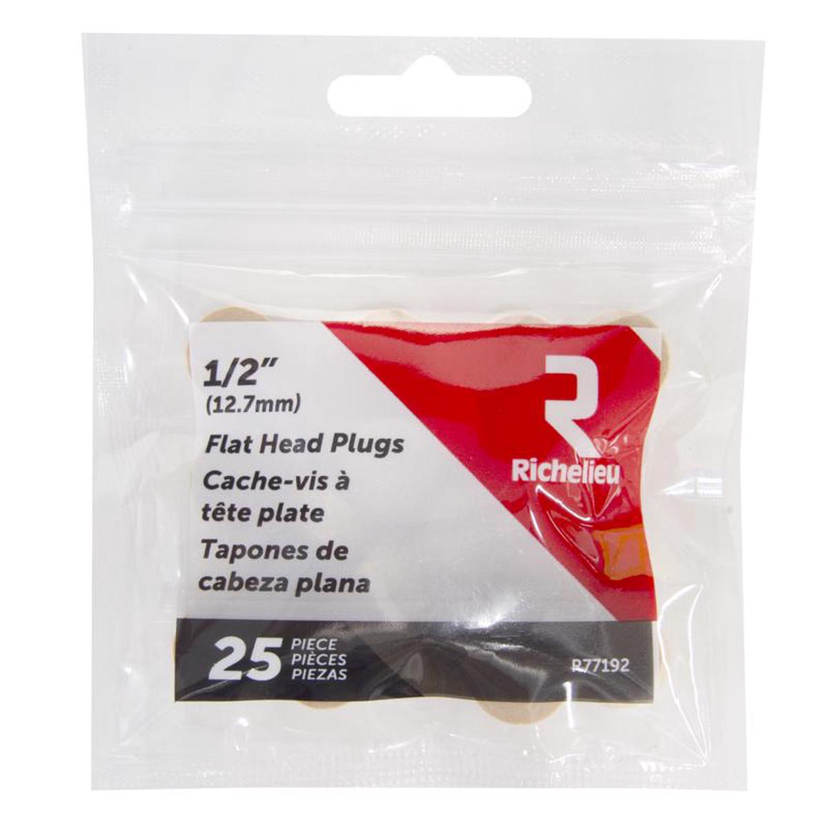 Richelieu Flat Birch Head Plug 12 in D X 5 in L 25 pk Natural