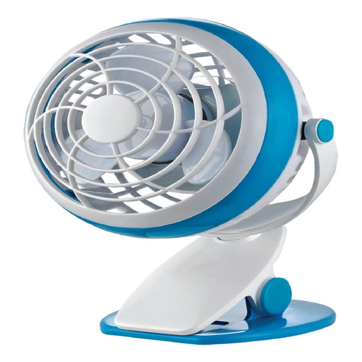 Comfort Zone CZBT4AS Oscillating USB Clip Fan Blue