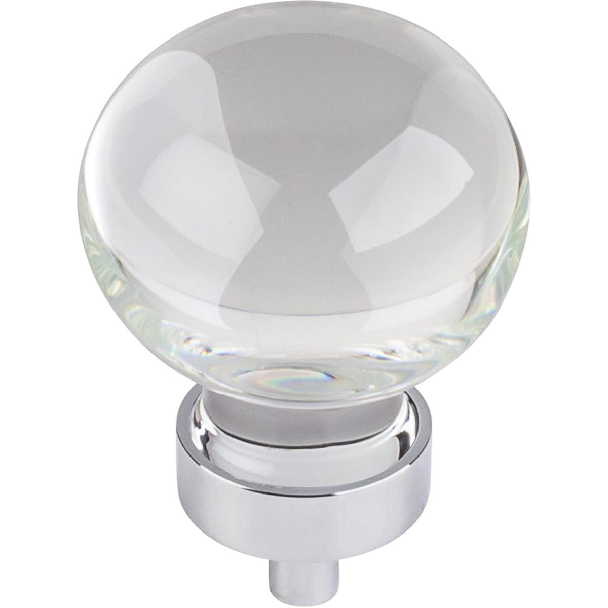 Harlow Large Sphere Glass Knob 1-38 Dia Polished Chrome