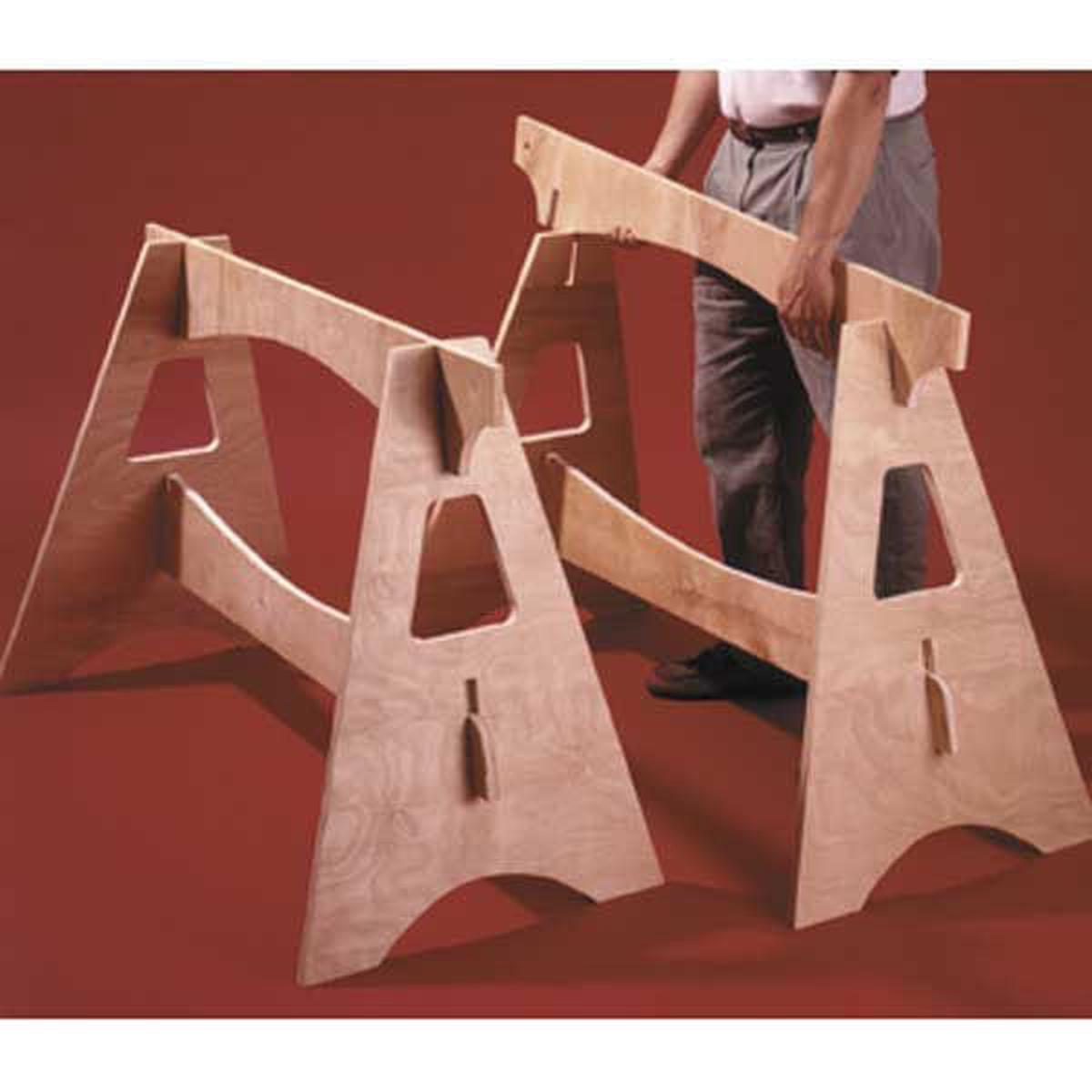 Woodworking Project Paper Plan to Build Knockdown Sawhorses