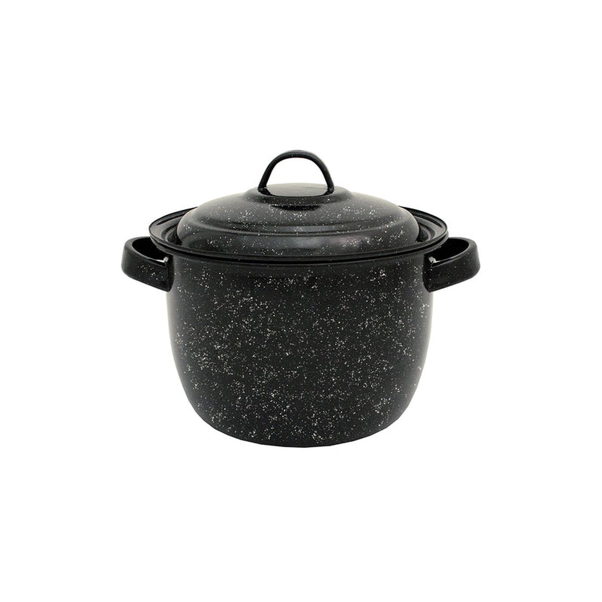 Granite Ware 38722 Porcelain Enamel Pot with Lid Black 4 Quart