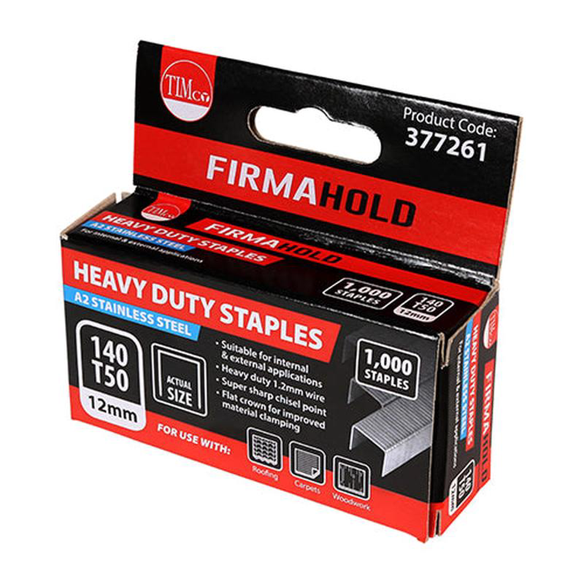 TIMCO Heavy Duty Chisel Point A2 Stainless Steel Staples 8211 8mm
