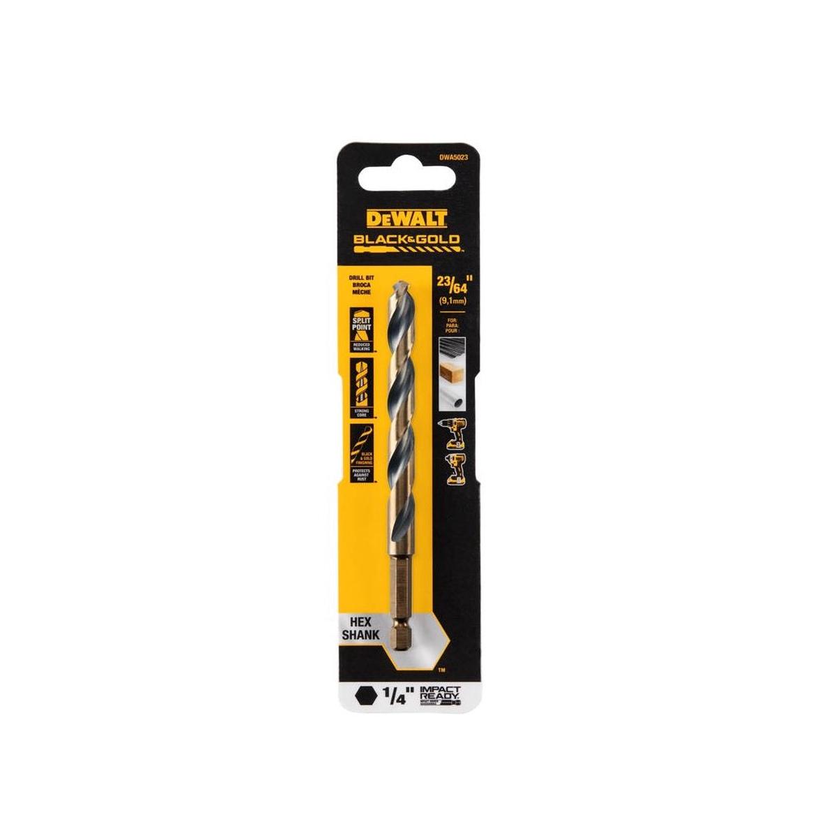 DeWalt DWA5023 Black Gold Impact Ready Drill Bit High Speed Steel