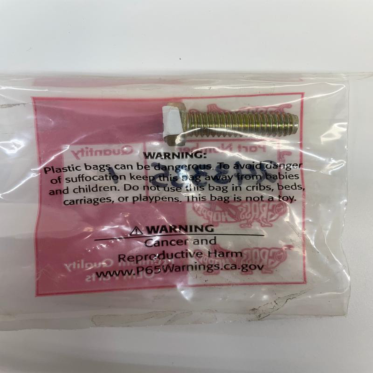 Grasshopper Parts 8211 HEX BOLT 8211 243335