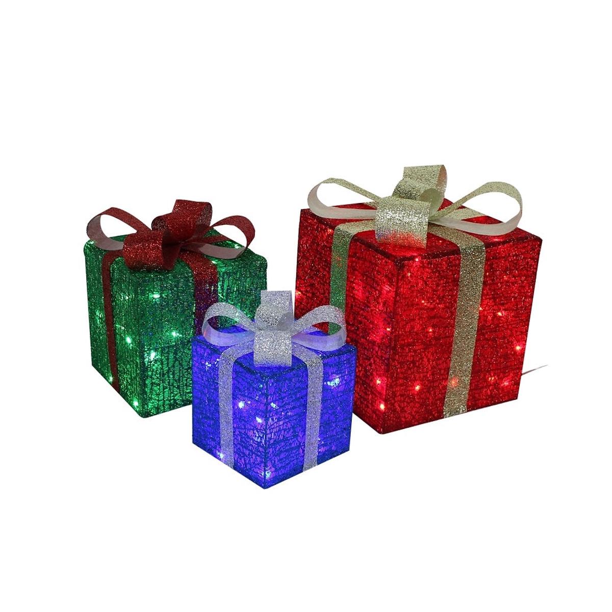 Hometown Holidays 56703 Pre-Lit 3D Gift Box Multi-Color