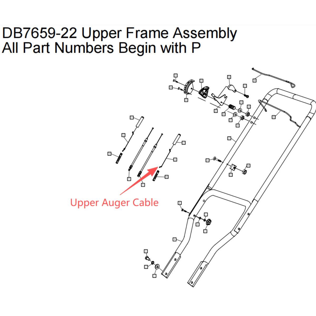 PowerSmart Snow Blower Parts - Upper Auger Cable Stock303200002