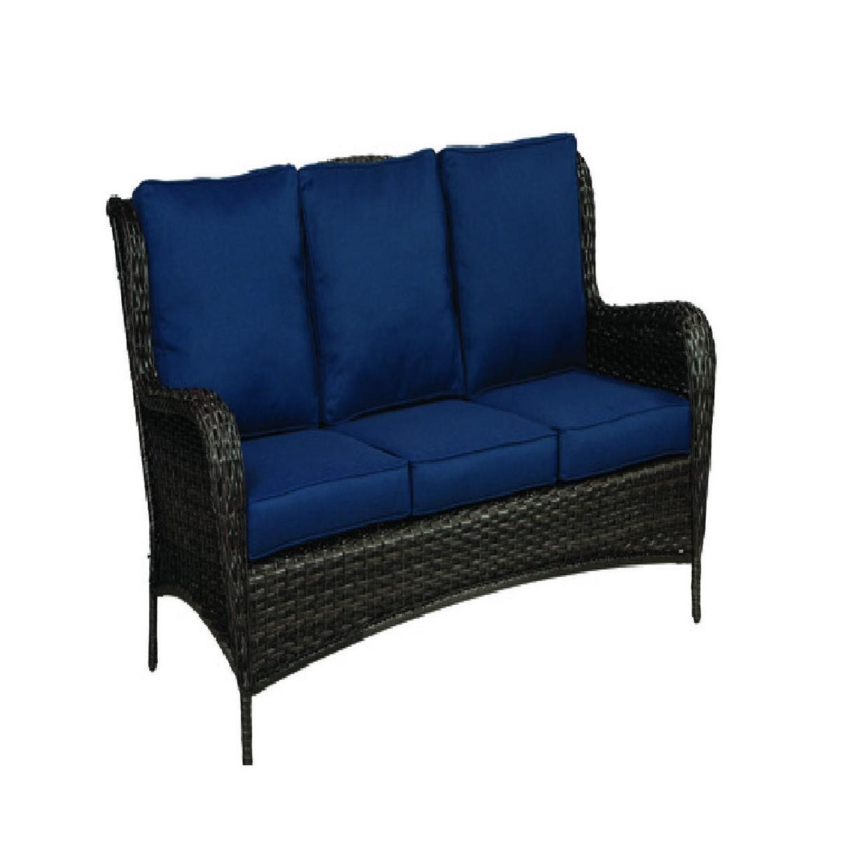 Living Accents 3SS120619 Avondale Steel Frame Sofa Navy Blue