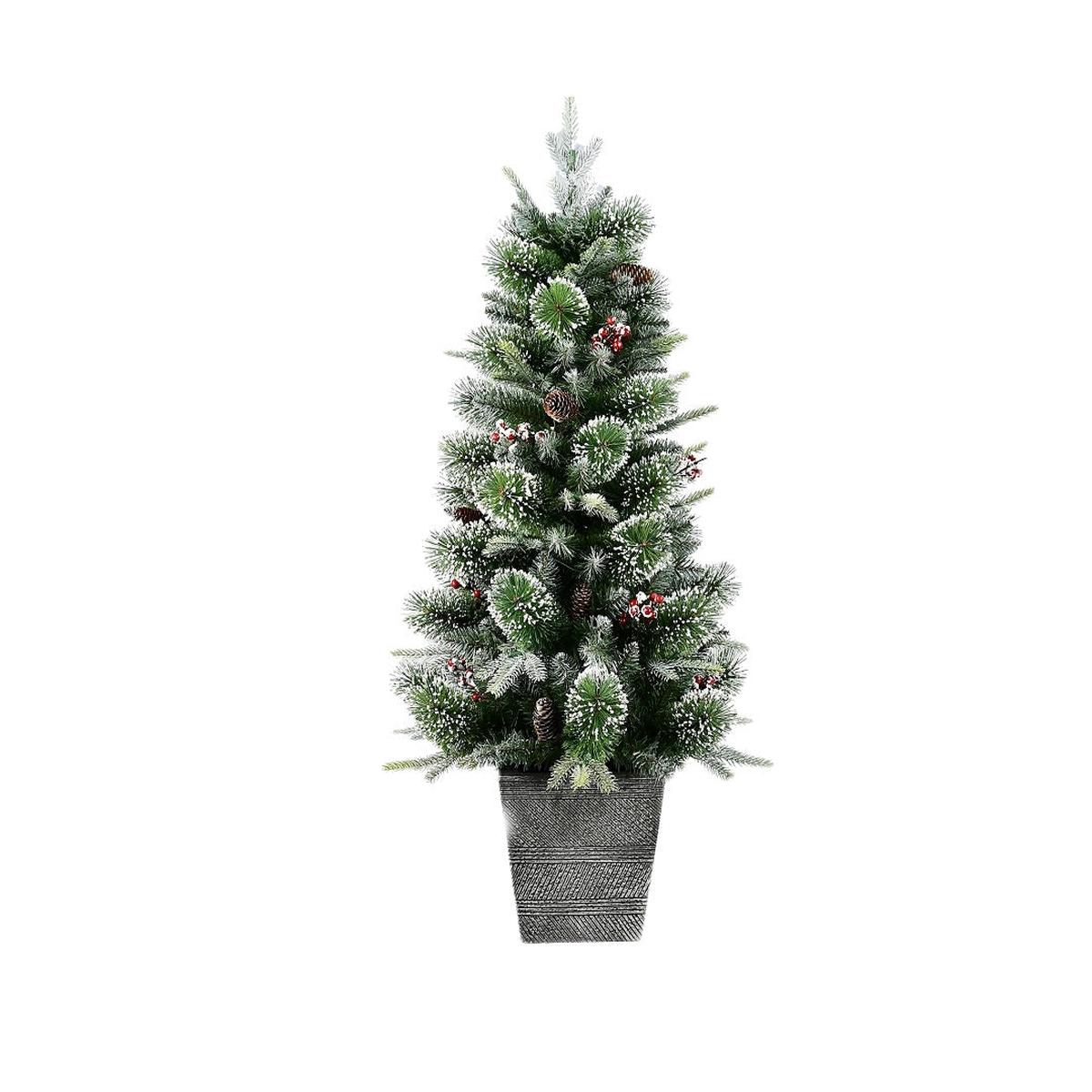 Santas Forest 29847 Mixed Needle Christmas Tree Wicker Base 4 ft