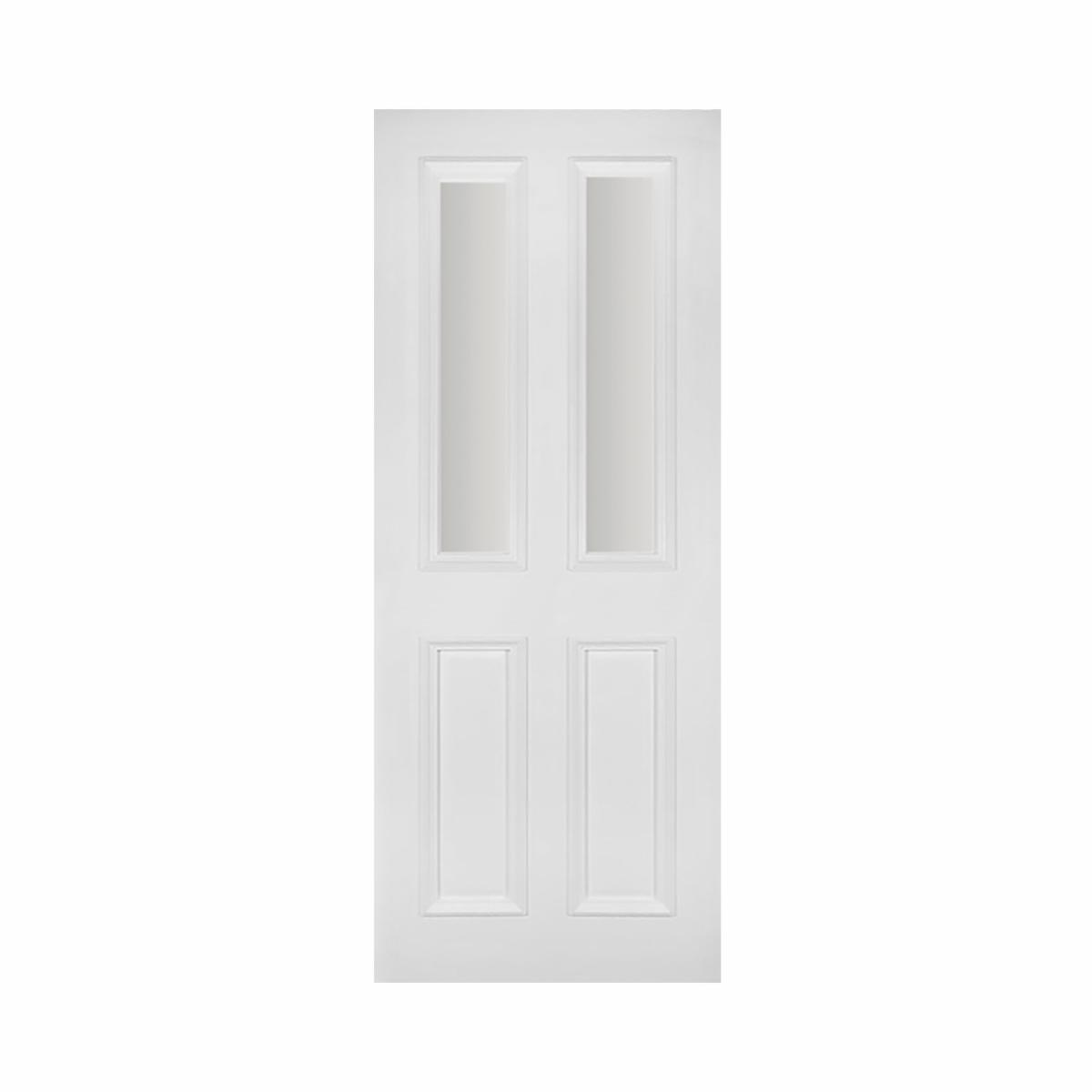 SEADEC Avoca Bolection 4 Panel Raised Glazed Frosted Glass White Primed (42MM)