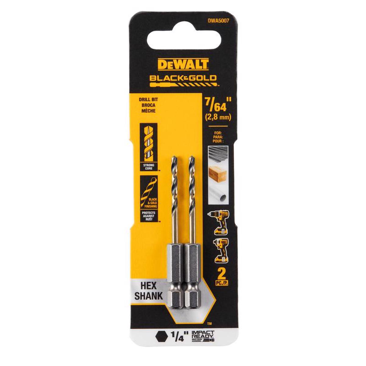 DeWalt DWA5007 Black Gold Impact Ready Drill Bit 764 Inch