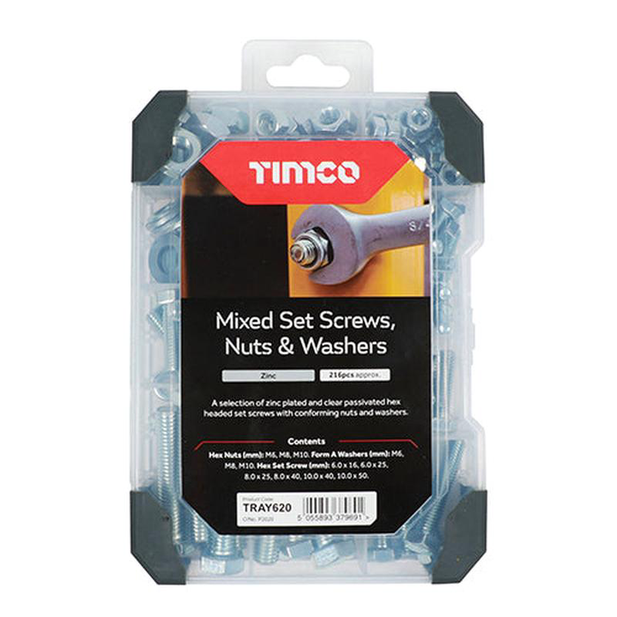 TIMCO Set Screws Nuts Washers Zinc Mixed Tray 8211 199pcs