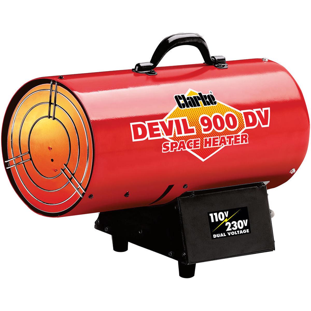 Clarke DEVIL 900DV 249kW dual voltage 110230V propane gas space heater (230V)