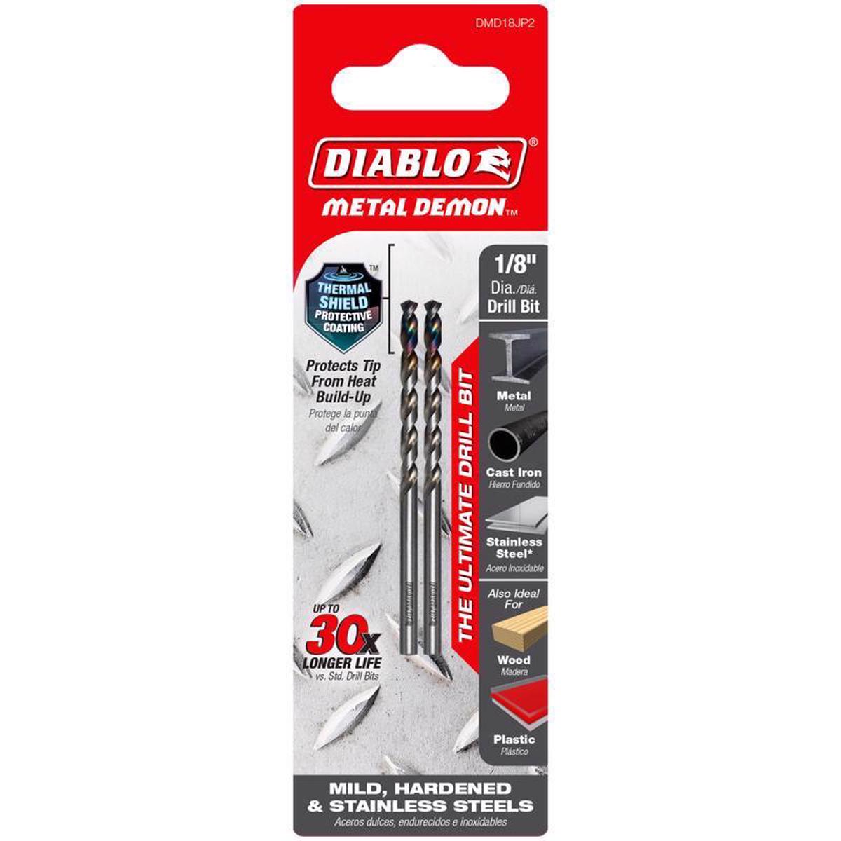 Diablo Metal Demon 18 in X 26 in L Stainless Steel Drill Bit 3-Flat Shank 2 pc