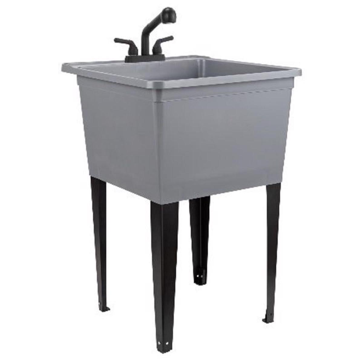 Tehila 22875 in W X 247 in D Freestanding Thermoplastic Utility Sink