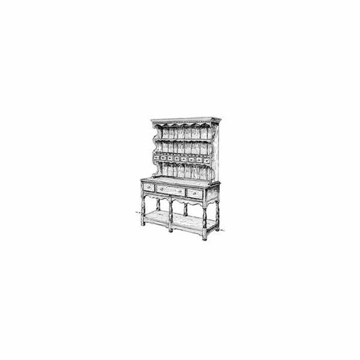 Welsh Hutch and Buffet Woodworking Plan