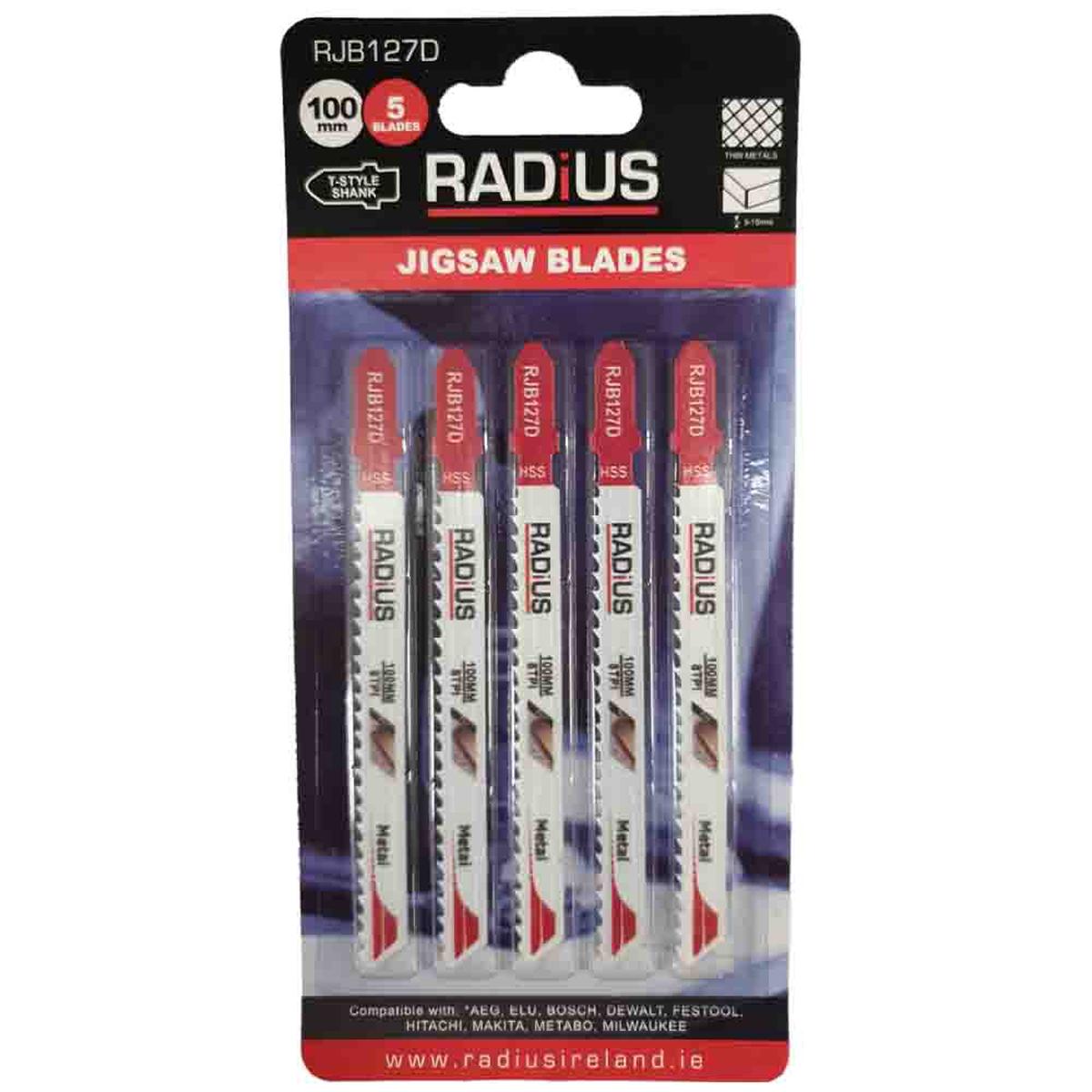 100mm 8TPI - Radius (127D) Metal Jigsaw Blades 5Pce