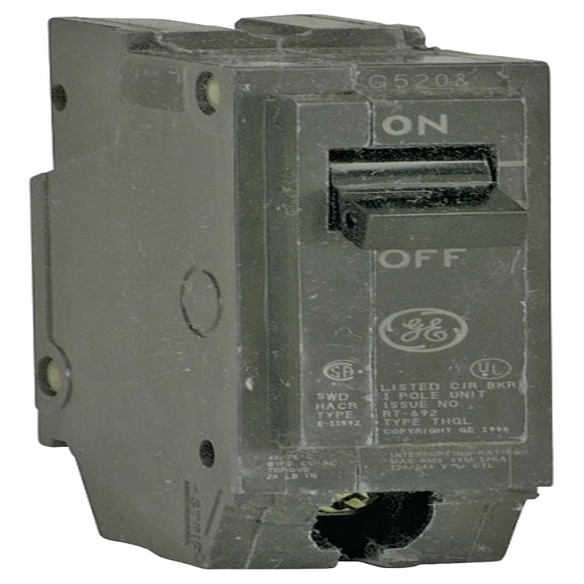 GE THQL1150 Feeder Circuit Breaker Type THQL 50 A 1-Pole 120240 V Non-Interchangeable Trip Plug
