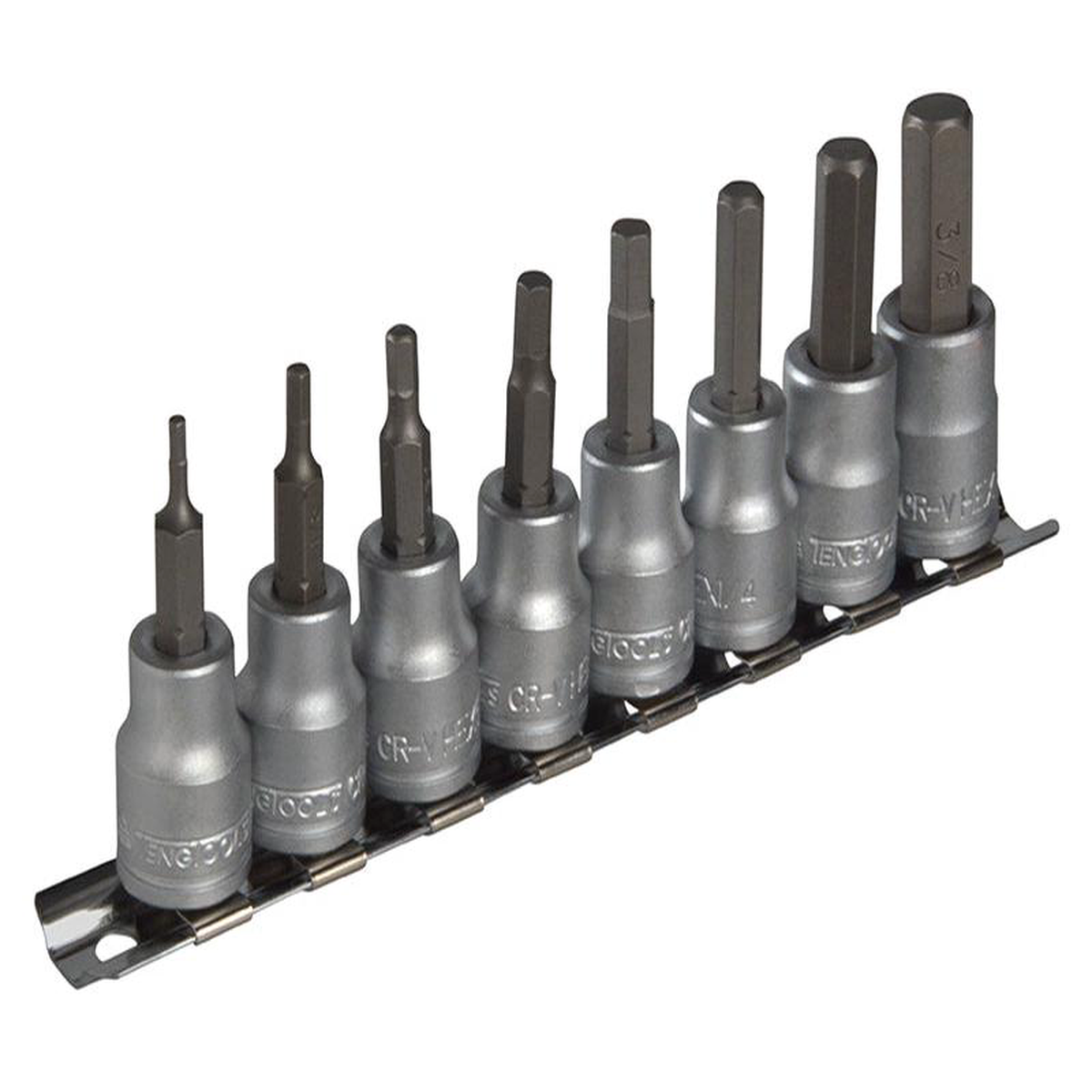 M3811 Socket Clip Rail AF Hex Set of 8 38in Drive