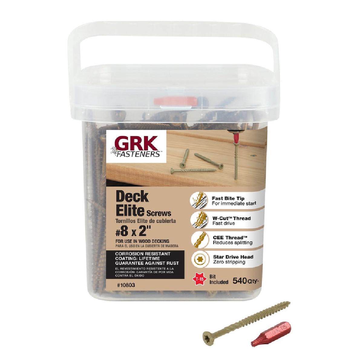 GRK 10803 Deck Elite Star Head Deck Screws Steel
