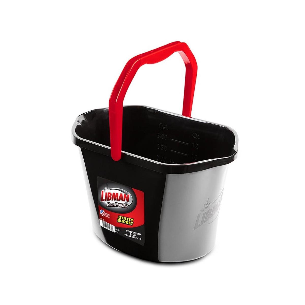 Libman 1272 Oval Utility Bucket Polymer Black