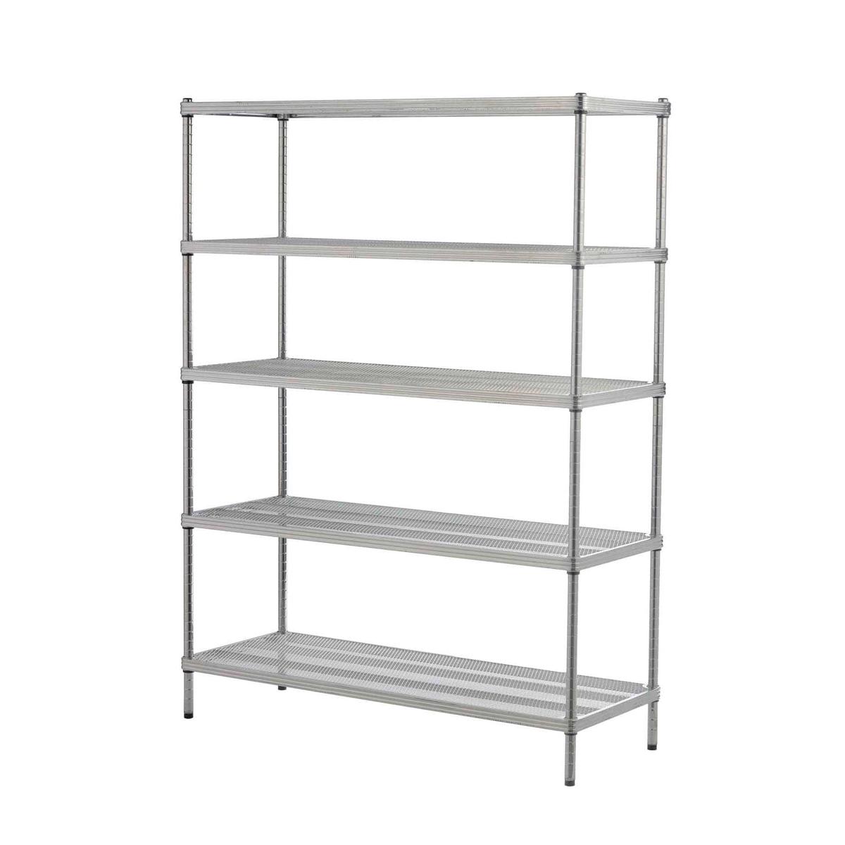 MeshWorks Shelving 5 Tier Silver