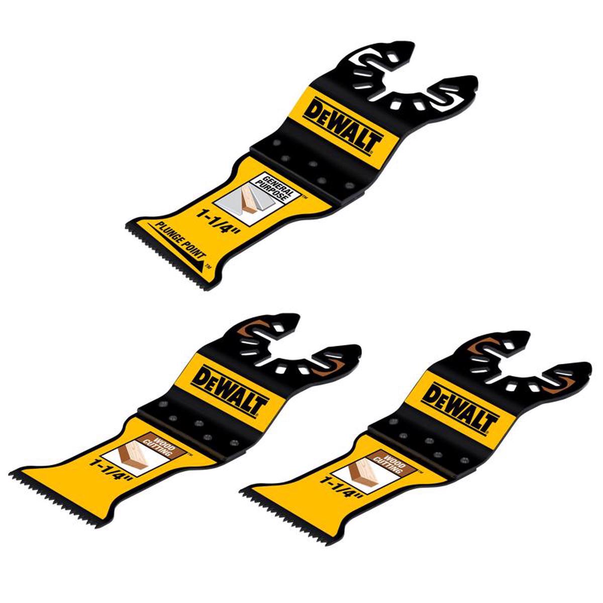 DeWalt 1-14 in W Bi-Metal PlungePoint Oscillating Blade Set 3 pc