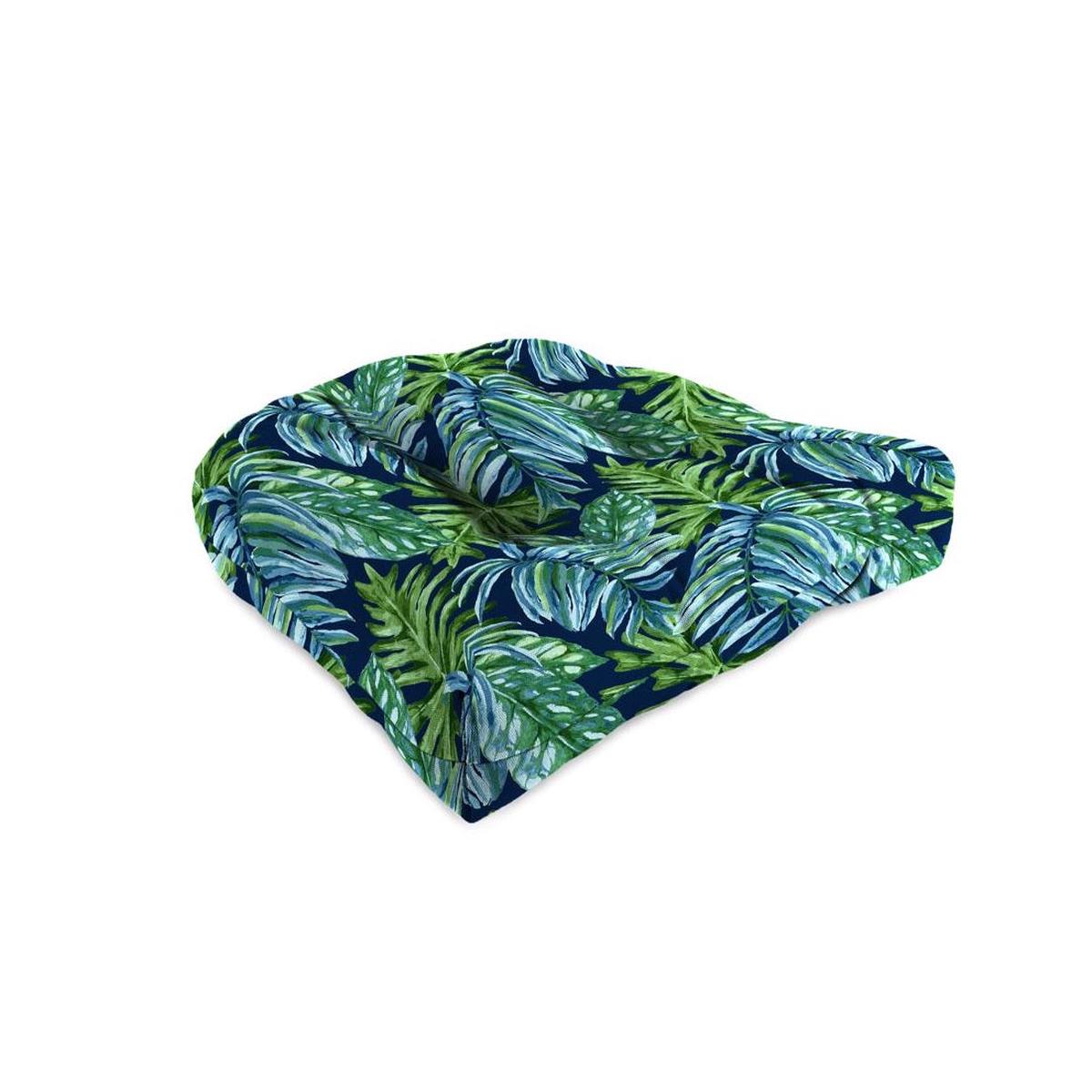 Jordan Manufacturing 9916-5992A Floral Wicker Seat Cushion BlueGreen