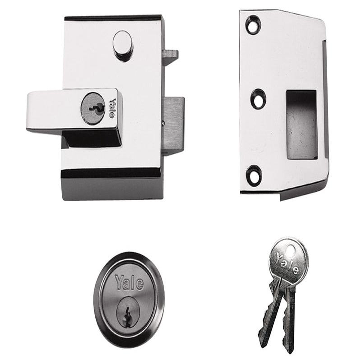 P2 Double Locking Nightlatch 40mm Backset DMGPB Finish Visi