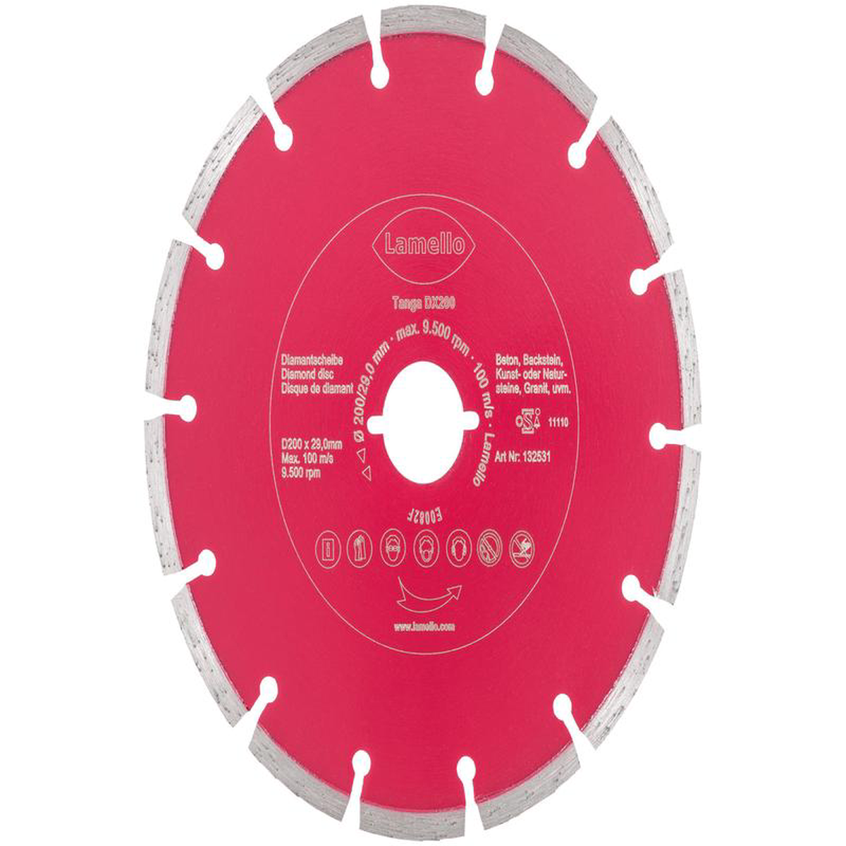 Tanga D cutting disc DP segmented 2002152421529 mm with quick release
