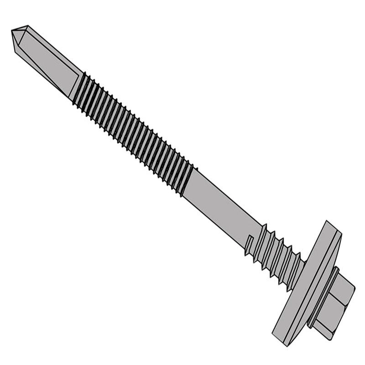 TechFast Composite Panels to Steel Hex Screw No5 Tip 55 x 85mm Box 100