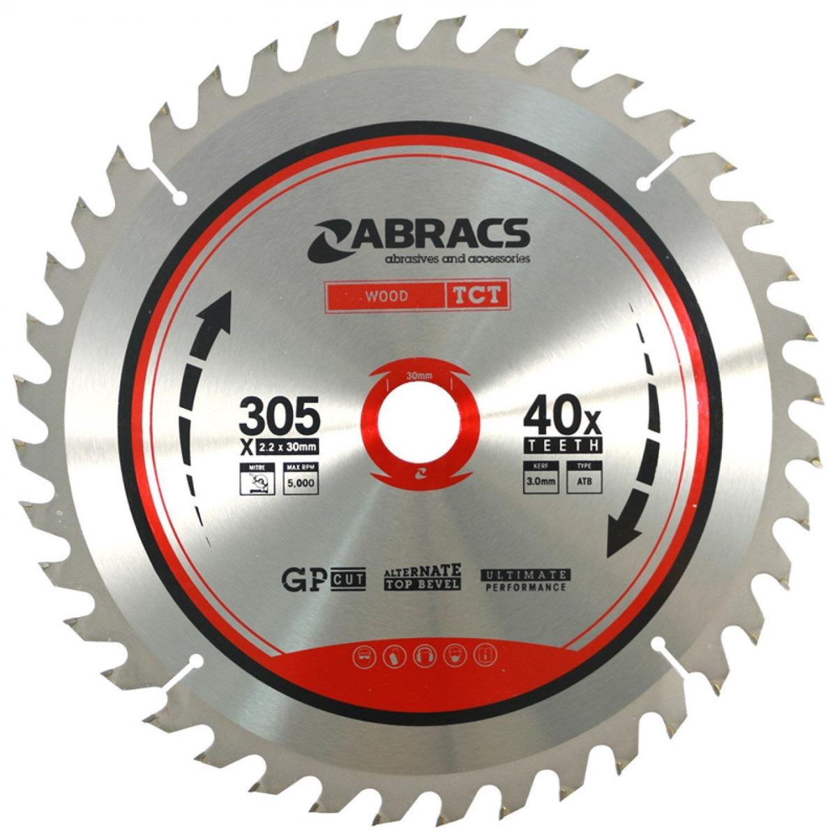 Abracs TCT Blade 305mm X 30mm X 40 Tooth Wood