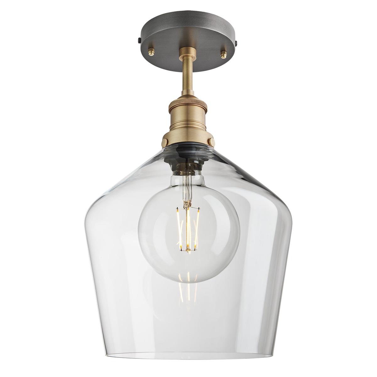 Brooklyn Glass Schoolhouse Flush Mount - 10 Inch