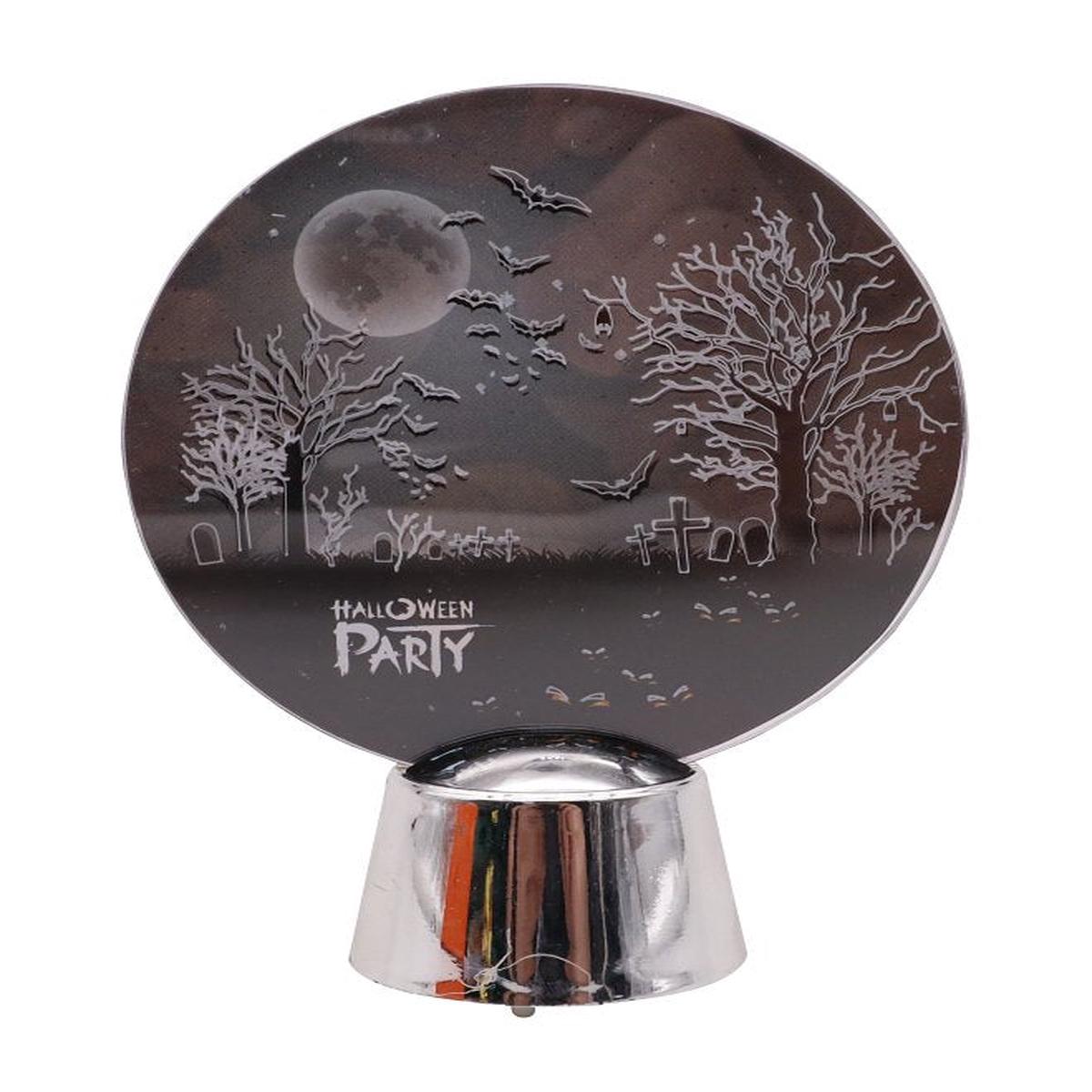 Santas Forest 99933 LED Luminous Acrylic Plate 5-12 in H Plastic BlackOrange Internal Light Indoor Outdoor