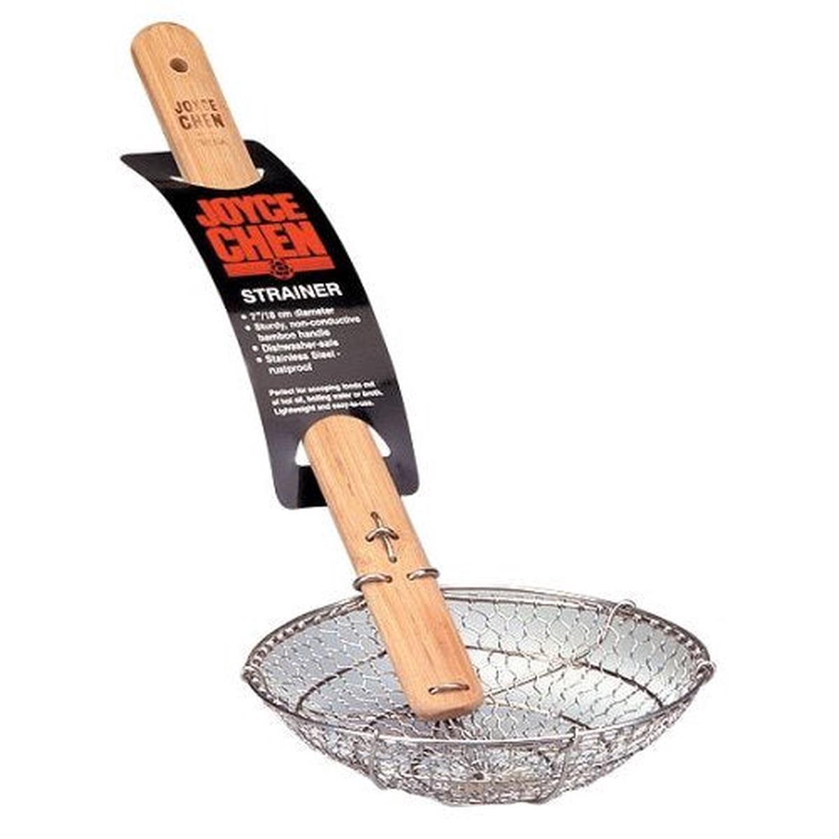 Joyce Chen 30-0037 Strainer With Bamboo Handle Stainless Steel 7