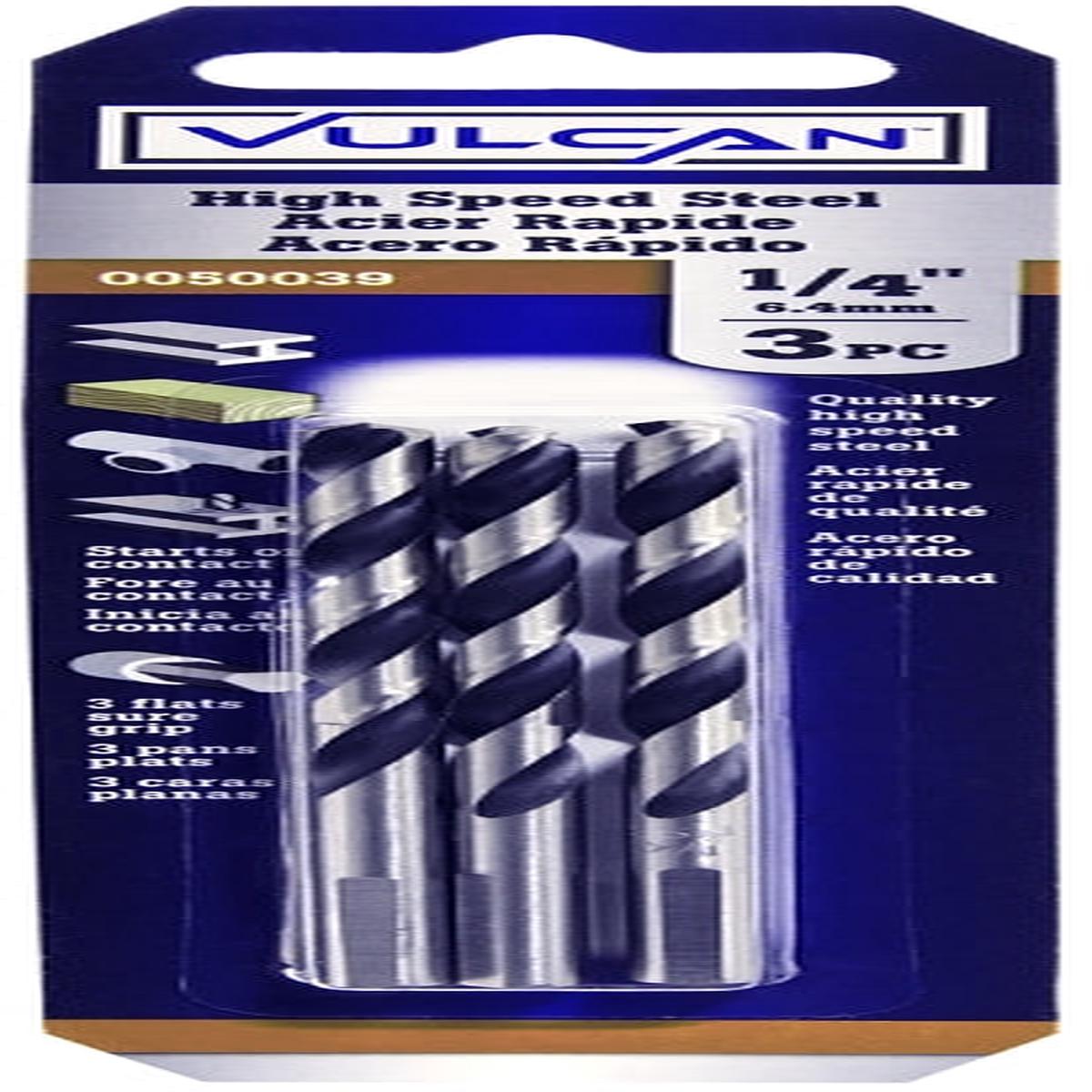 Vulcan 231411OR Jobber Length Drill Bit 14 in Dia 4 in OAL 3-Flat Shank