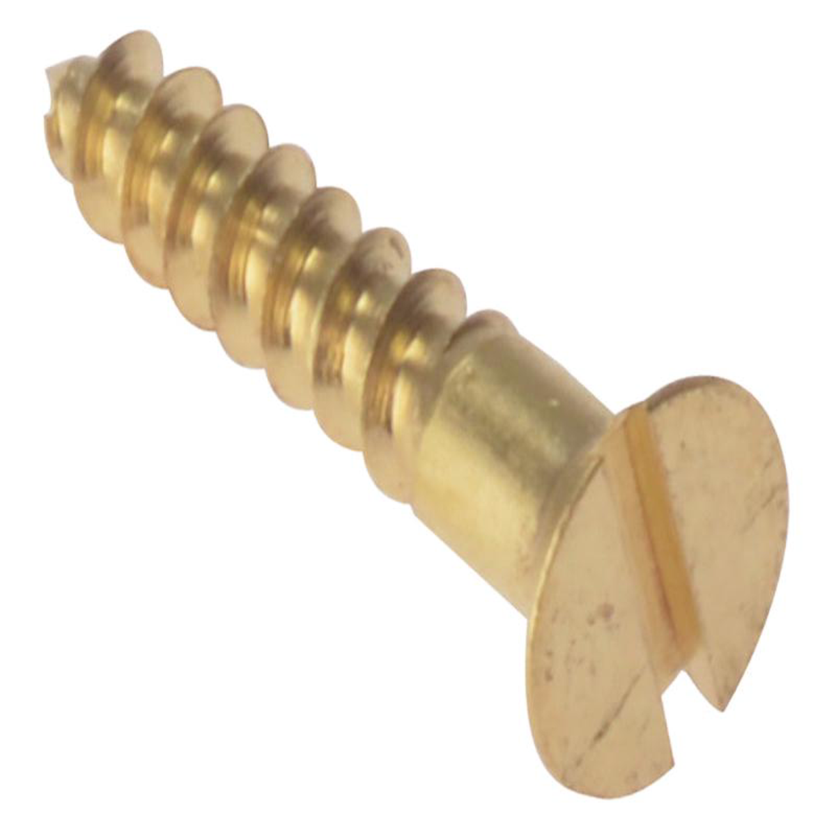 Wood Screw Slotted CSK Solid Brass 12in x 6 Box 200