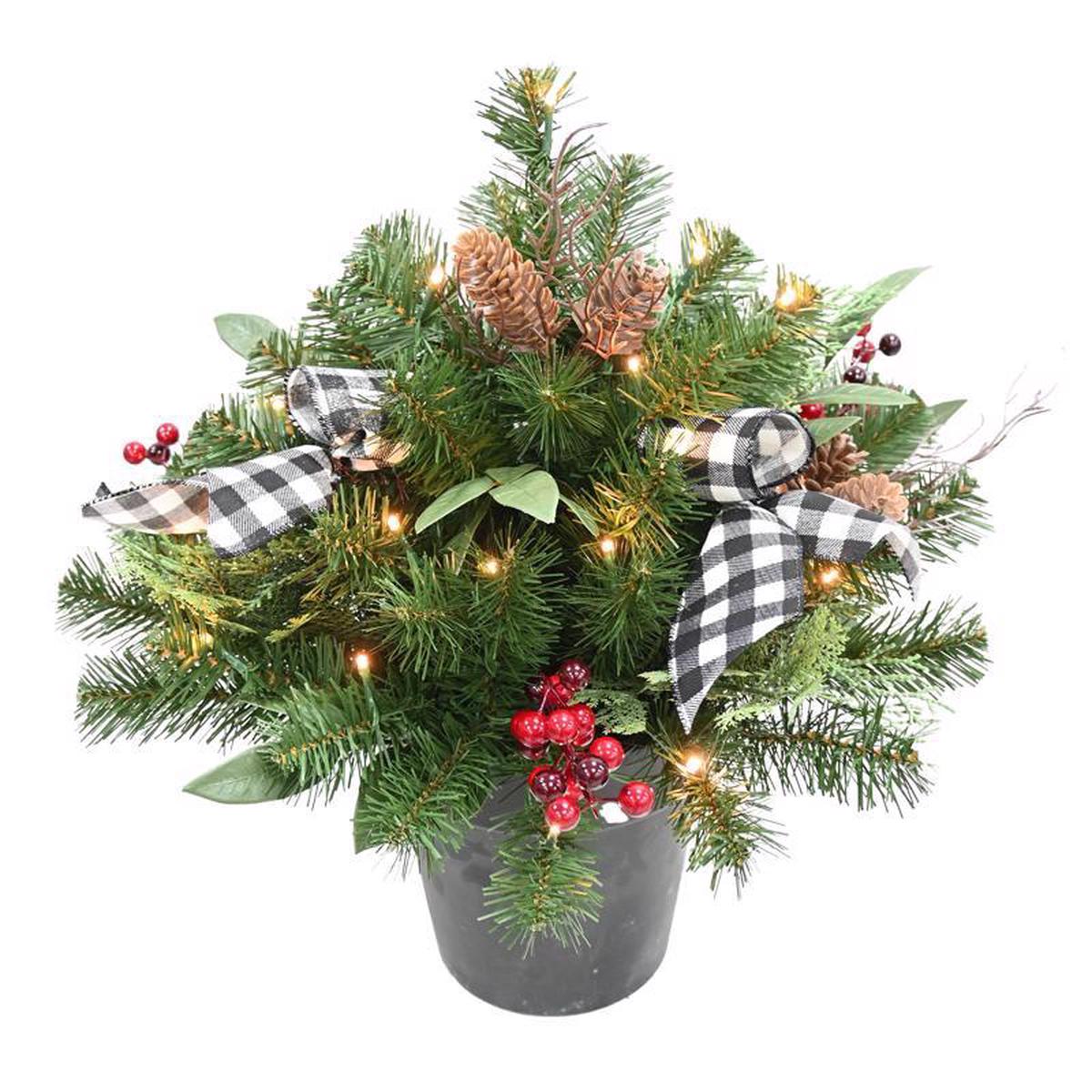 Celebrations DBCSURN22WWA Slim LED Urn Filler Christmas Porch Bush 1-12 Feet