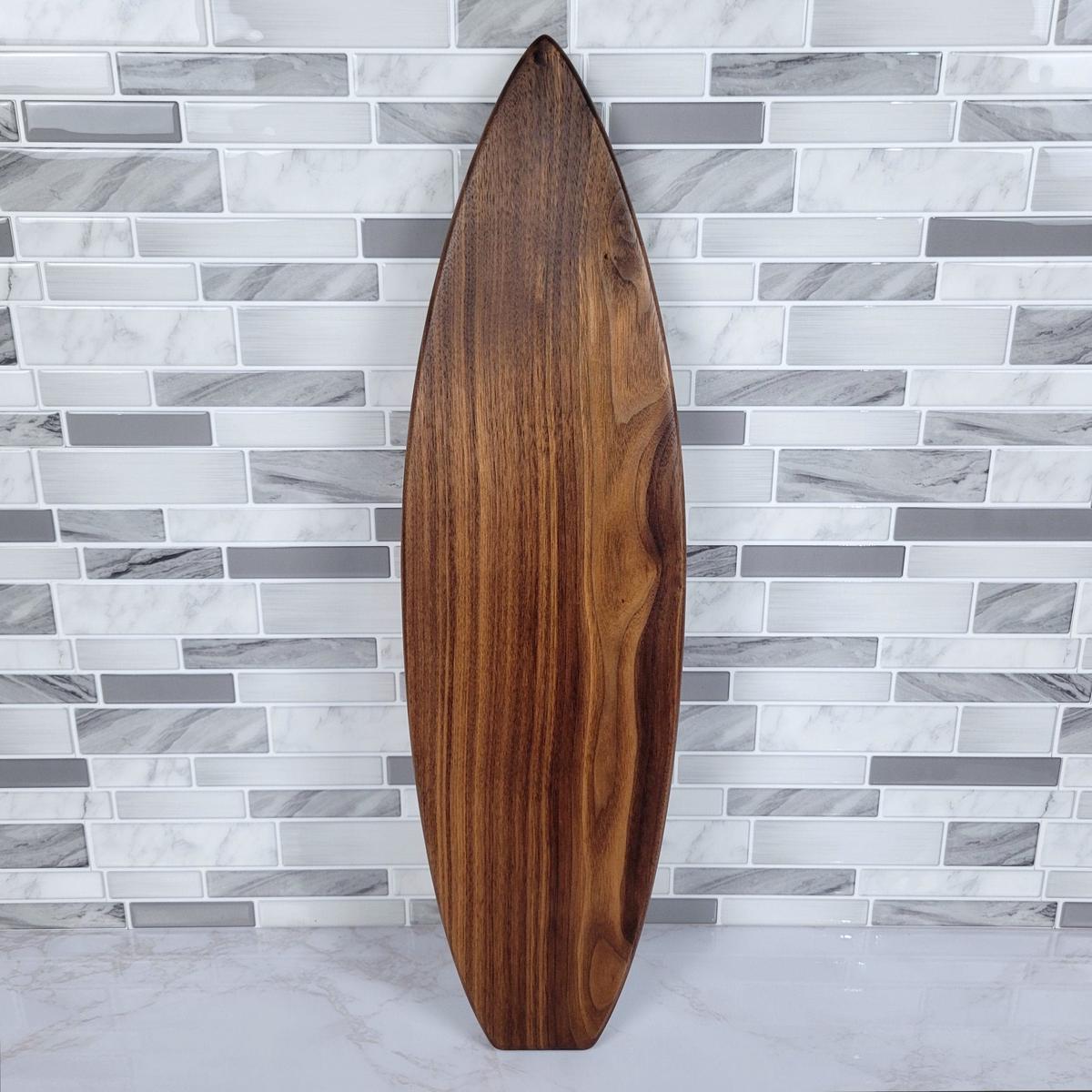 Surfboard Charcuterie Board Black Walnut