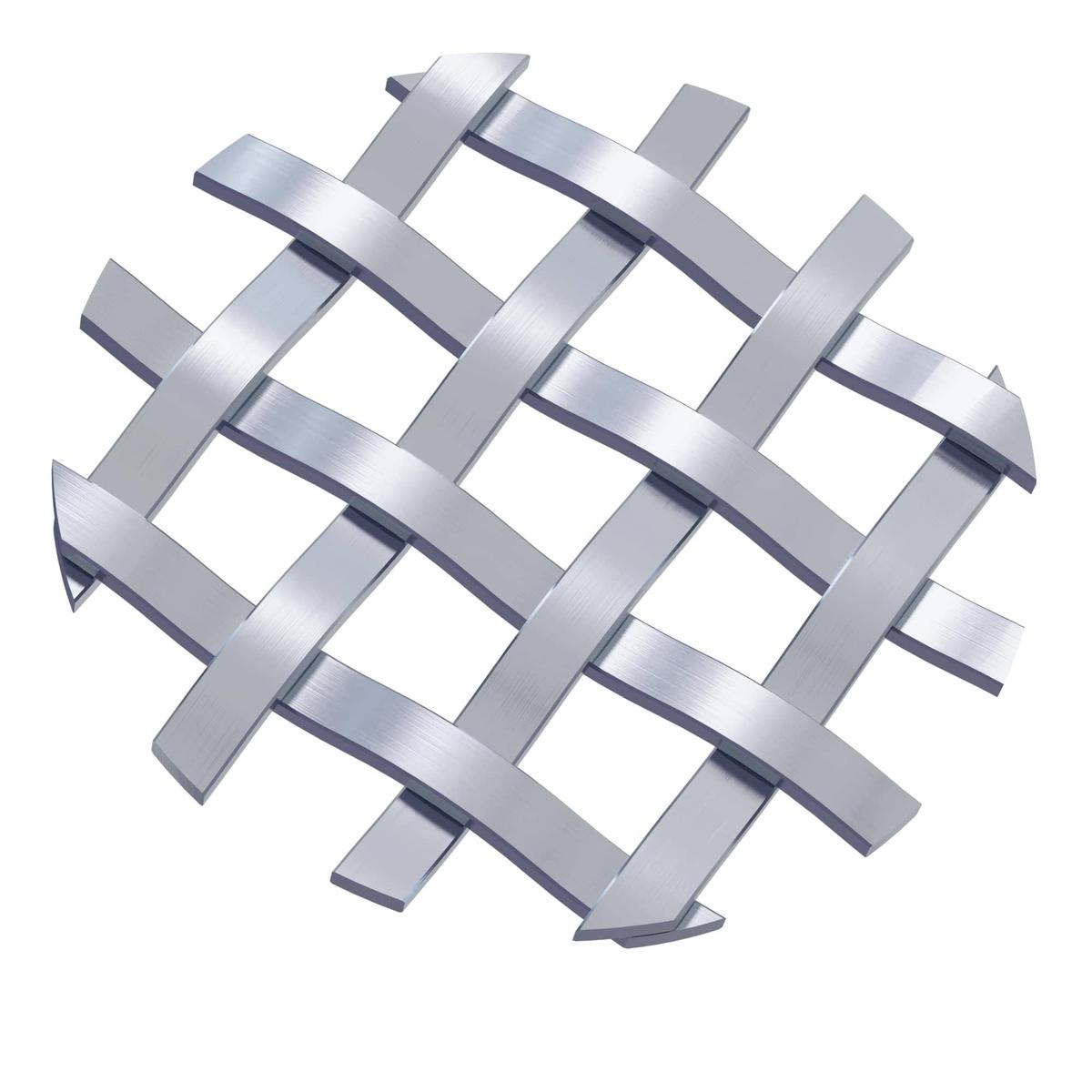 375 Single Flat Diamond Decorative Grille - Satin Nickel 36W x 24L Sheet